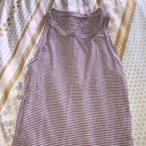 Purple and white stripped tank